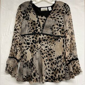 Vintage New York City Design Co. Silk Leopard Print Blouse – P/M Mobwife, Y2K
